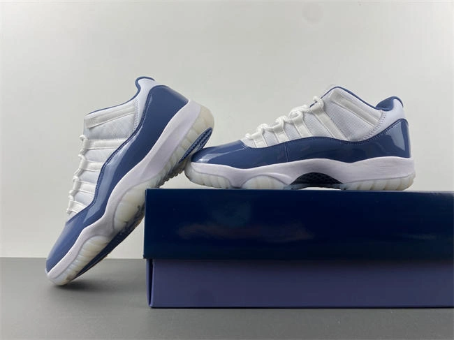 Sporty Air Jordan 11 White navy blue FV5104- 4090