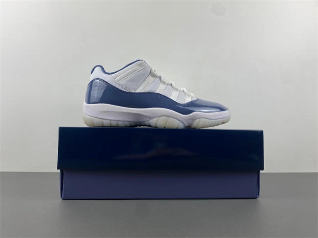 Sporty Air Jordan 11 White navy blue FV5104- 4090