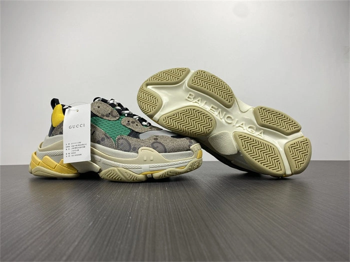 Popular Gocci x BLCG The Hacker Project Triple S Beige Green Yellow 681067 UMO20 4435