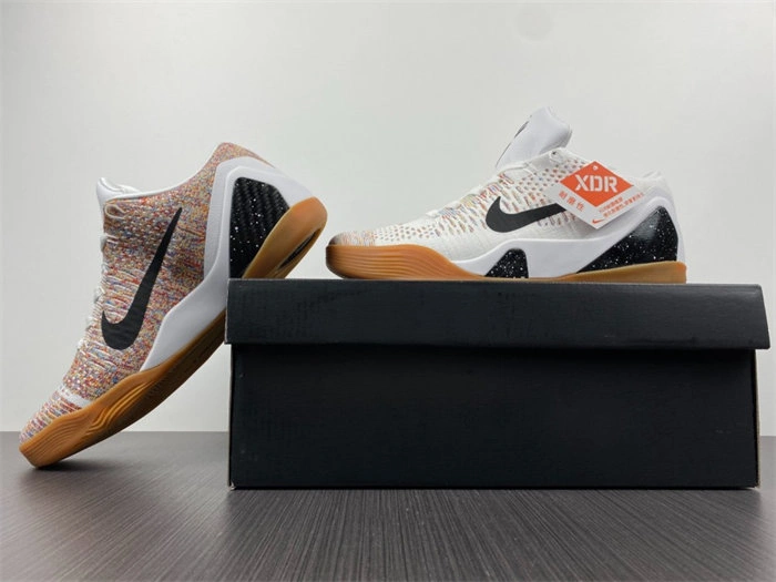 Vibrant Nike Kobe 9 Elite Low HTM Milan White Multi-Color 698595- 5014