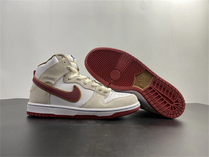 RelaxedFit Nike SB Dunk High Sail Crimson CV9499- 4860